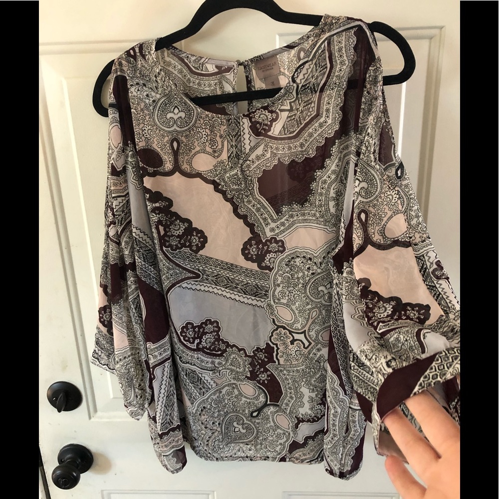 Chico’s Peekaboo shoulder blouse